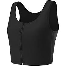 GCTBL Women Transgender FTM Chest Binder Zip Up Breathable Half Binder Bra