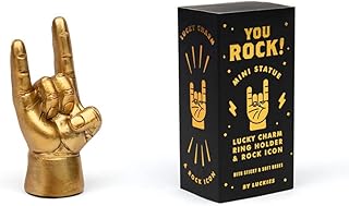 Luckies of London | Gold Ornaments for Desk Decor | Mini Ring Holder for Jewelry | Rock N Roll Desk Accessories for Men | Gifts for Him | Office Accessories & Office Gifts for Dad | Desk Decorations