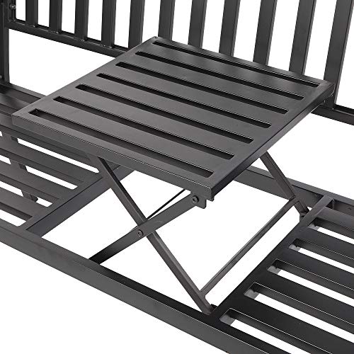 Vingli 59" Patio Garden Bench Table Outdoor Metal Park Benches,Cast Iron Steel Frame Chair Porch Path Yard Lawn Decor Deck #TOP7
