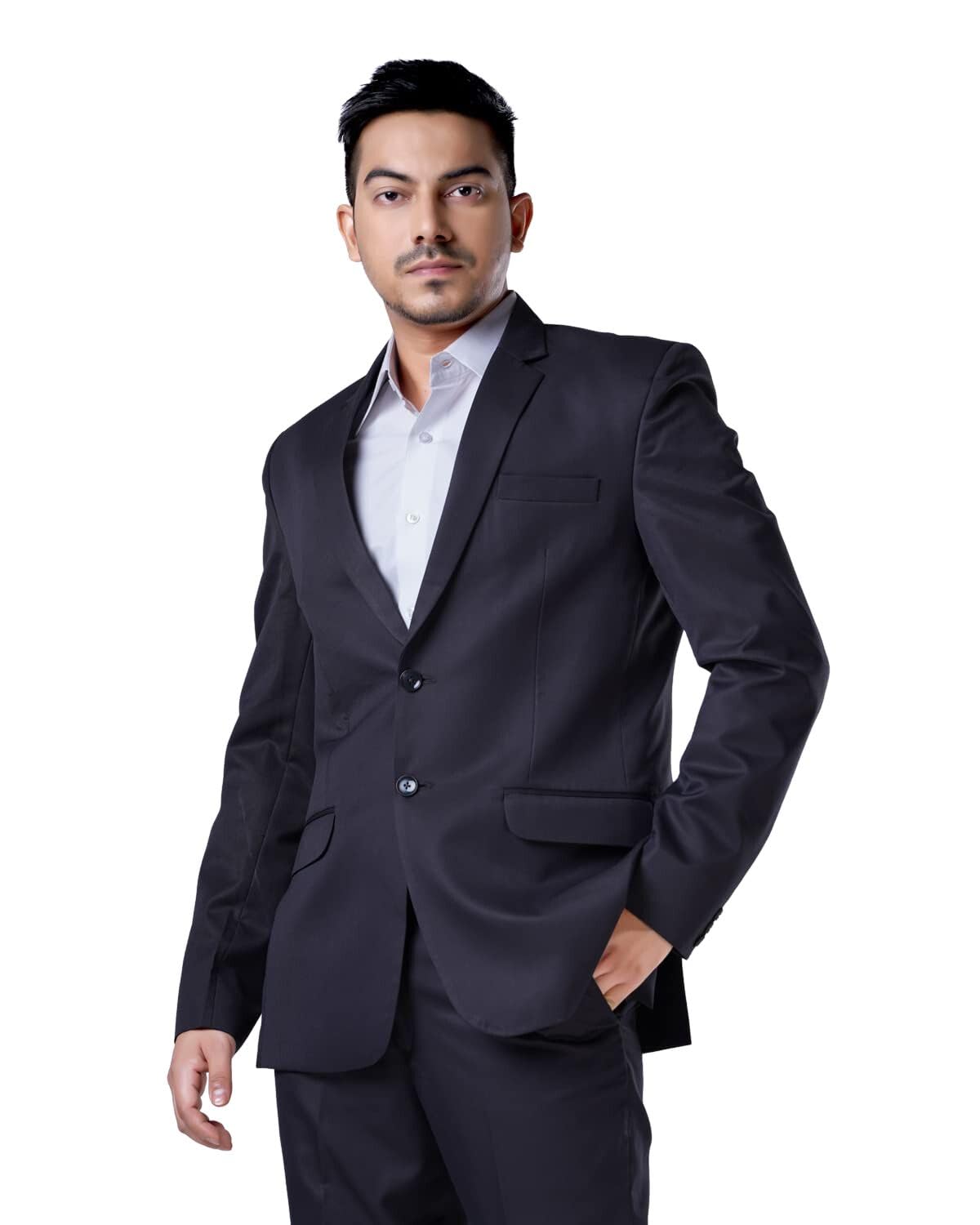Men's Regular Fit Solid Grey Blazer for Formal Wear-image-28