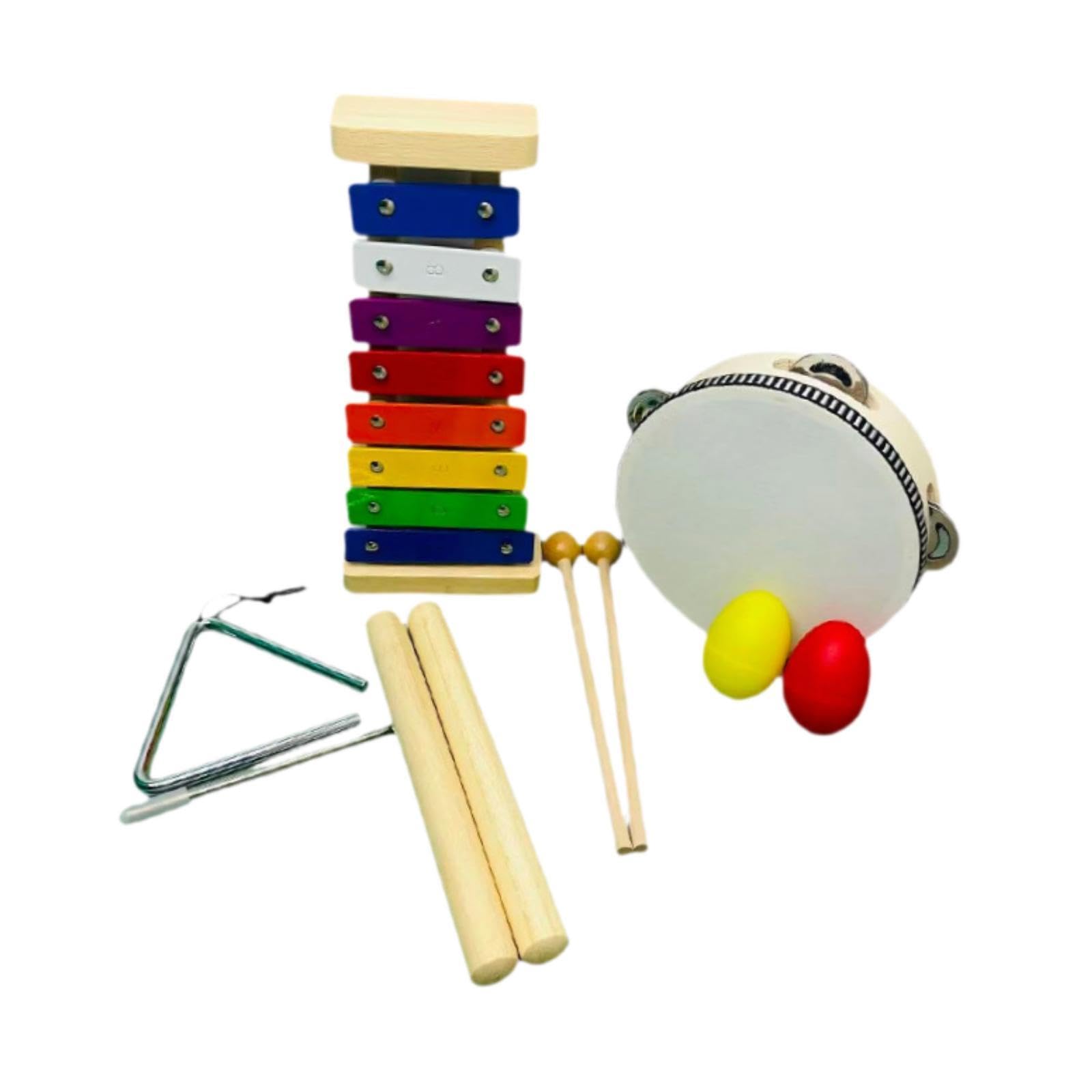 5 Piezas de Instrumentos Musicales Infantiles: Xilófono, Cumpleaños para Niños Y Niñas de 1 a 3 años.