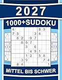 1000+ Sudoku Rätsel für Erwachsene: Mittel bis Schwer Sudoku Block mit Lösungen und Hinweisen als Hilfe | Rätsel Buch mit 504 Mittelschwere und 504 schwere Sudoku-Rätsel (Cerebro, Band 1)