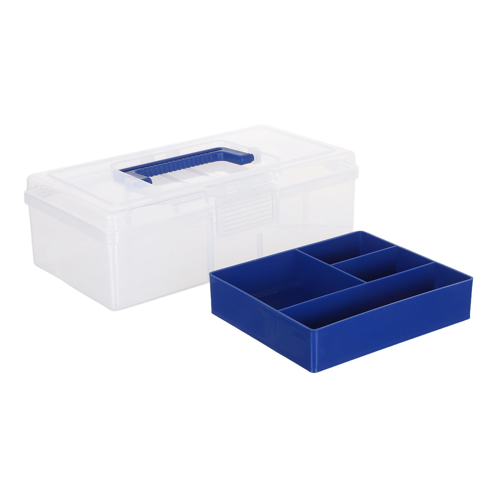 GARVALON Scatola Portaoggetti in Plastica Trasparente con Divisori Regolabili Contenitore per Lavori Artigianali e Cucito Organizer Leggero con Coperchio per Uso Domestico e Viaggi