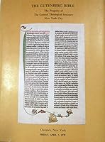 THE GUTENBERG BIBLE: The Property of The General Theological Seminary, New York City. Which Will Be Sold on Friday, April 7, 1978 B000J9YG5W Book Cover
