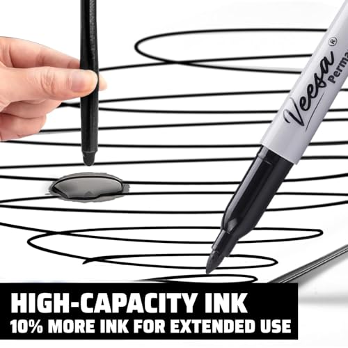 Image of 36 Pack Permanent Markers Fine Tip, Black Permanent Marker Pens for Office, School & Home, Waterproof, Smear-Proof, Quick-Drying