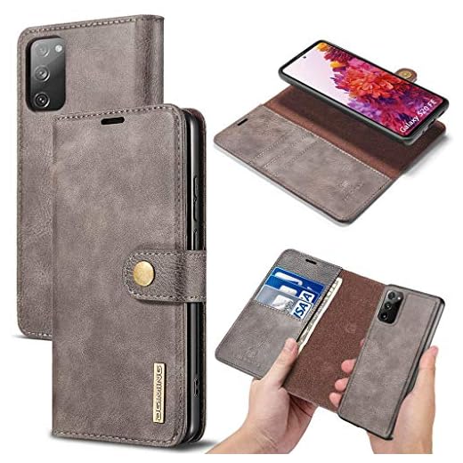 MOONCASE Fodral för Samsung Galaxy S20 FE / S20 FE 5G, Avtagbar Dubbel Användning Skyddande Fodral Antingen Plånbok Läderfodral Eller Smal Baksida för Samsung Galaxy S20 FE / S20 FE 5G (Grå)