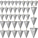 Glimin 36 Pcs 5 oz Pyramid Fishing Sinkers Weights Saltwater Fishing Sinkers Pyramid Sinkers Rig Fishing Gear Tackle Ocean Surf Bass Fishing Casting