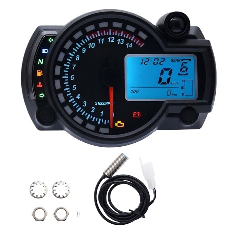 Contachilometri Contachilometri Digitale Universale Regolabile Da 7 Colori Per Moto Contachilometri Da 0 A 299 Km/h Cruscotto Per Moto(With sensor)