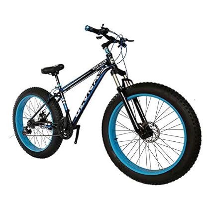26 Zoll Fat Reifen Fahrrad, Mode MTB Bike 21-Gang Vollfederung Stahl Doppelscheibe Bremse Mountainbike