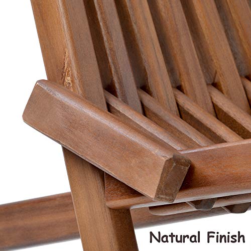 Daxue Folding Garden Chairs Solid Wood Outside Foldable Low Profile Acacia Wood Lounge Chair For Indoor Outdoor Handcrafted Patio Seating No Assembly Required Beach Yard Balcony Furniture #TOP6