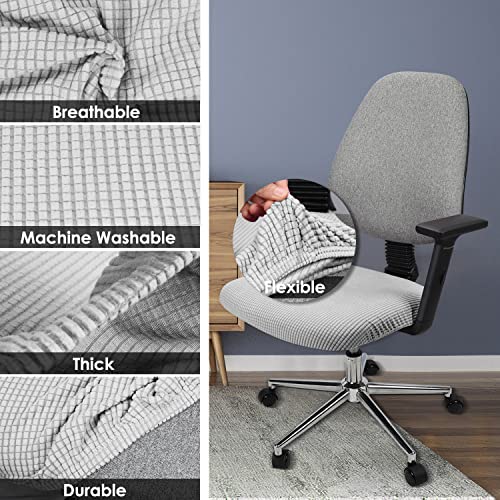 Yikko Housses de siège élastiques, élastiques, élastiques, élastiques, lavables, pour chaises de bureau, salle à manger, bar, fête de mariage, décoration (argenté) - Image 6