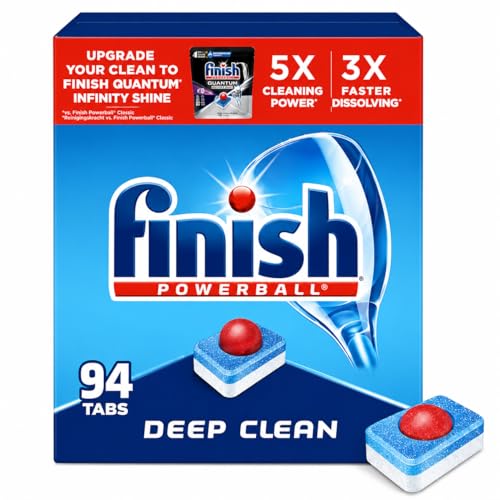 Finish - All in 1-94ct - Dishwasher Detergent - Powerball - Dishwashing Tablets - Dish Tabs - Fresh Scent (Packaging May Vary)