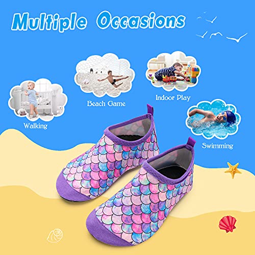 Image of WateLves Kids Water Shoes Toddler Girls Boys Barefoot Non-Slip Quick Dry Aqua Socks for Beach Swim Walking