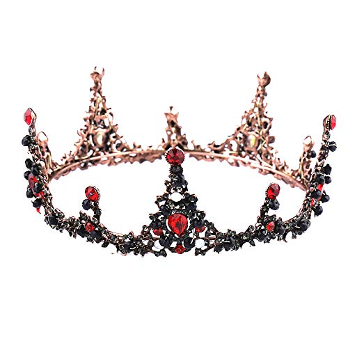 Tiara de boda de cristal y tocado de novia retro con corona