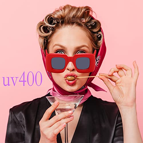 Fashion Square Inflated Sunglasses for Women Men Trendy Chunky Glasses Thick Frame Funny Mask Shades Designer Style2