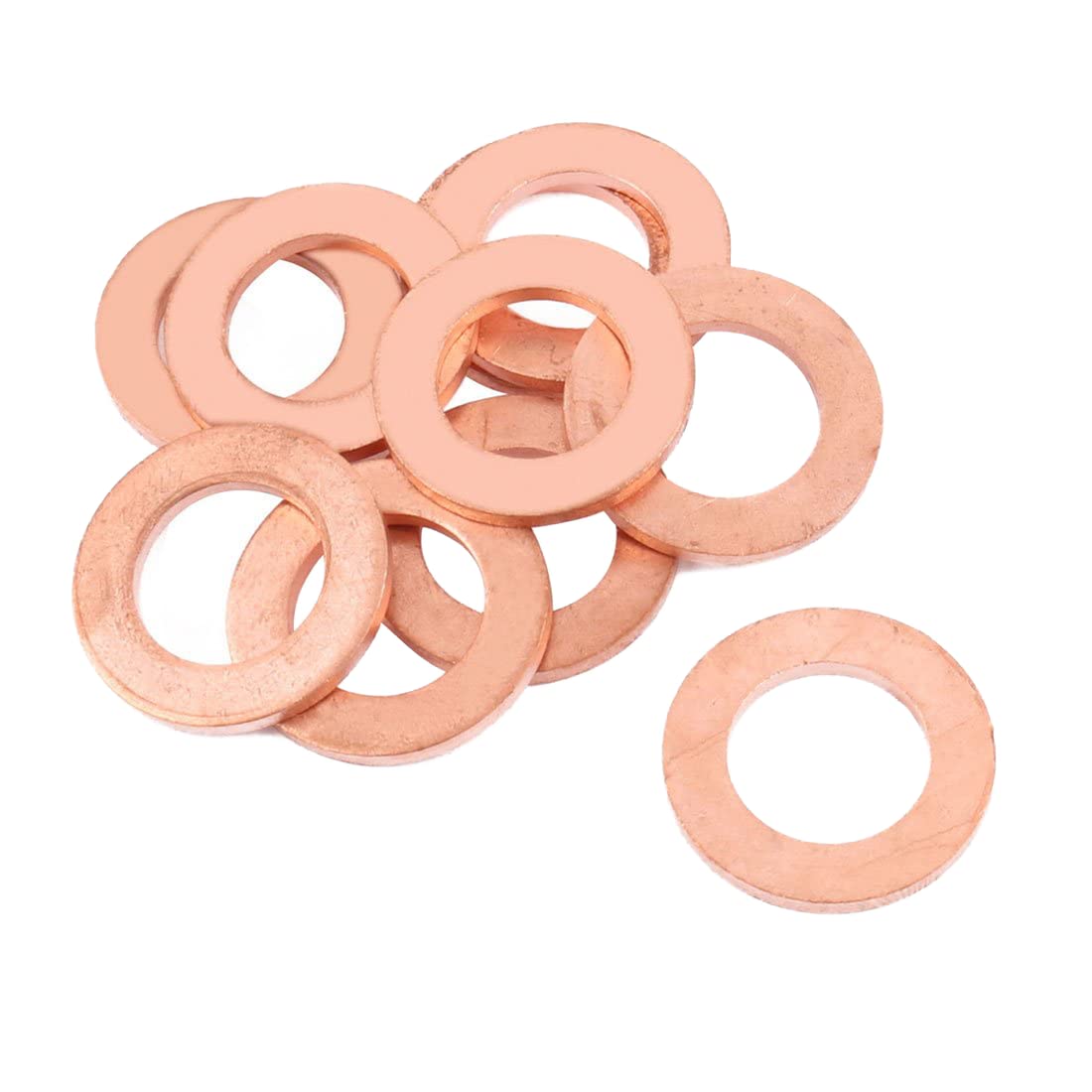 Aexit 10pcs 24mm Control Cables x 14mm x 2mm Flat Ring Copper Crush Washer Sealing Control Cable Accessories ket Fastener