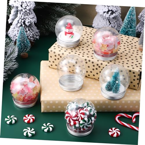 BESTOYARD 10 StüCk Transparente DIY Plastik Schneekugel Flaschen Mit Schraubverschluss FüR SüßIgkeiten Und Bastelprojekte 150Ml FüR Weihnachtsdekoration