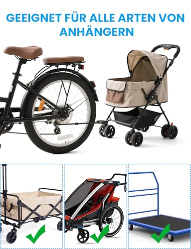 COICER Anhängerkupplung für Thule Chariot & Coaster | Fahrradanhänger Kupplung mit Sicherheitspin | Einfache und schnelle Montage am Fahrrad-2 Stück