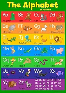 Learn The Alphabet - Animals Childrens Wall Chart Educational Childs Poster Print Art WallChart ABC
