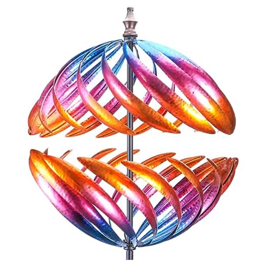 MUMTOP Wind Spinner 360 Degrees Double Steel Metal Wind Sculpture is Suitable for Decorating Your Patio, Lawn & Garden