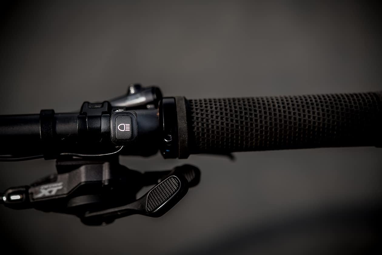 Litemove AE-130 control switch mounted on an E-bike handlebar