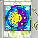 Square Sun and Moon Stained Glass Stained Glass Window Film (36