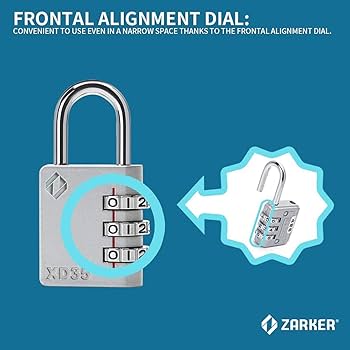 glockerページ Zarker XD35 Combination Lock, 3-Digit Padlock for School Gym