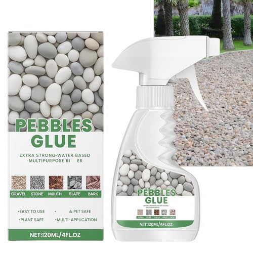 Pebble Glue,Glue Binder,Resin Gravel Bin/der for Water-Based Stones,Bark,Patios & Garden Paths,Waterbased Bin/der for Pebbles & Stones on Borders,Gravel Gl/ue for Garden St/ones,Pe/bble Gl/ue Outdoor