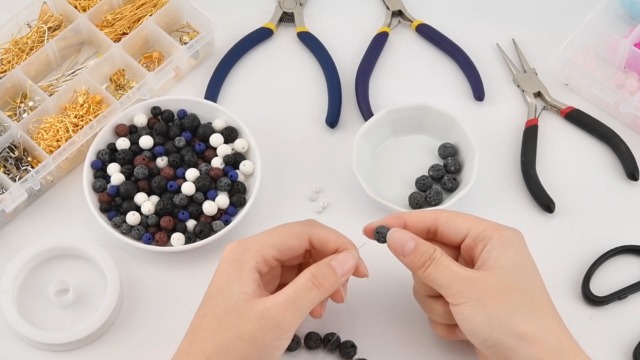 PH PandaHall 235 Pcs 8mm Natural Lava Beads - 5 Strands, Gold Chakra Energy Beads For Jewelry Making - View #6