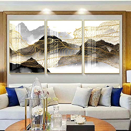 Affiche paysage montagne abstrait nordique impression haute définition sur toile mate