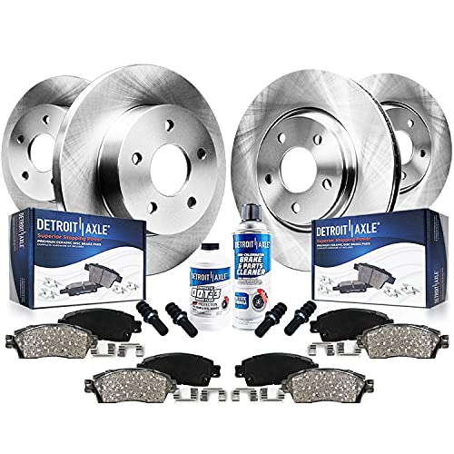 Image of Detroit Axle - Brake Kit for 2008 2009 2010 Subaru Impreza 2.5i Brake Rotors and Ceramic Brakes Pads Replacement: 10.91 inch inch Front & 11.26 inch inch Rear Rotors