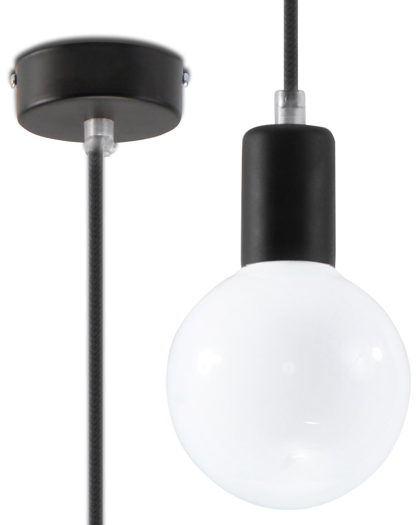 SOLLUX lighting EDISON Pendelleuchte Schwarz