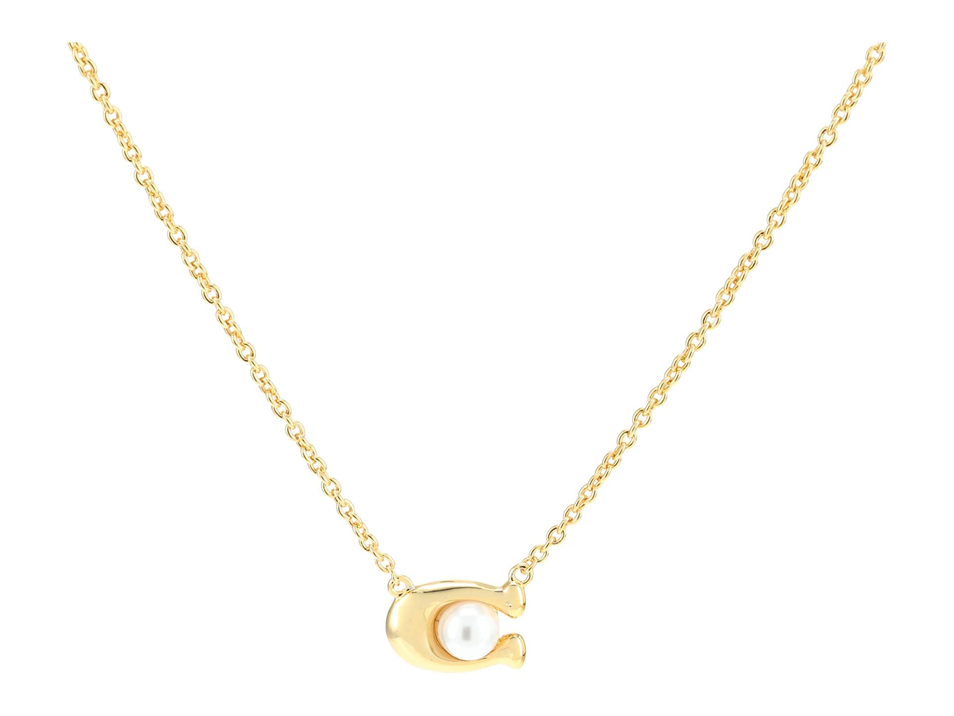 Pearl C Short Pendant Necklace White Pearl One Size