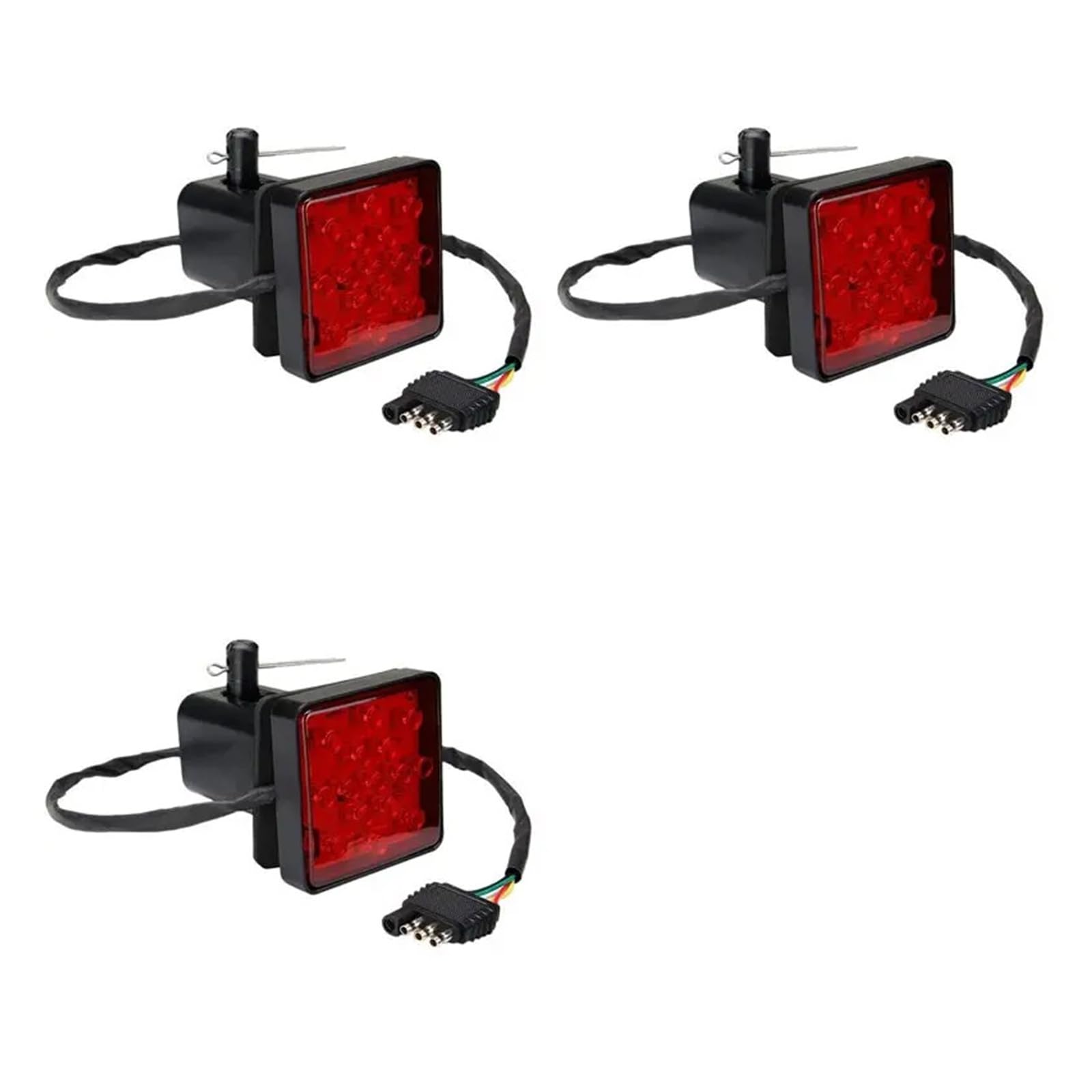 Genérico Rojo 15 LED 2 Pulgadas Remolque camión Enganche Remolque Receptor Cubierta luz de Freno con Pin 12V