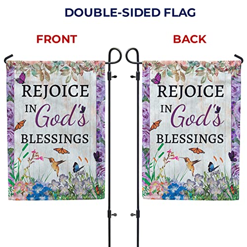 America Forever Rejoice In God's Blessings Happy Easter Garden Flag 12.5 X 18 Inch Double Sided Christian Religious Spring Floral Seasonal Holiday Yard Outdoor Decorative Flag #TOP4
