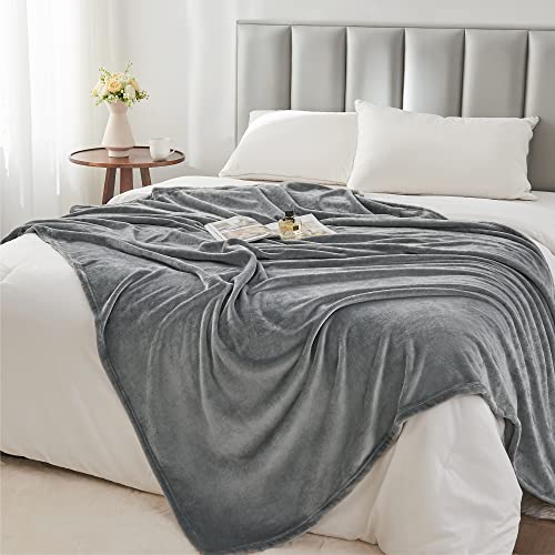 Image of BEDELITE Fleece Blankets Queen Size Grey Throw Blankets for Bed, Luxury Plush Cozy Fuzzy Blanket 90x90 inches, Super Soft Warm Lightweight Throw Blanket All Seasons Suitable
