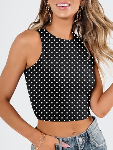 Image of EFAN Women's Double Lined Racerback Crop Tank Top | High Neck Slim Fit Sleeveless Workout Top, No-Bra Essential for Gym, Yoga & Going Out