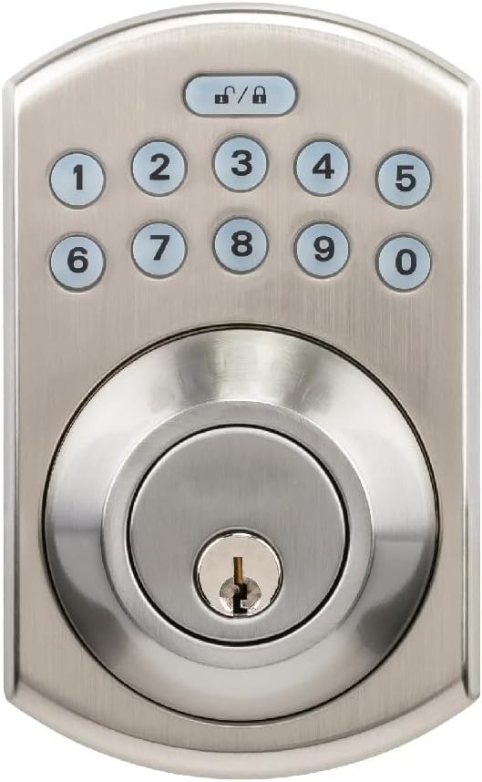 RemoteLock KeyInCode Residential Deadbolt Satin Nickel Chrome Loc...
