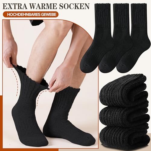 Sandsuced Merino Thermosocken 3 Paar Schwarz M – Bild 6