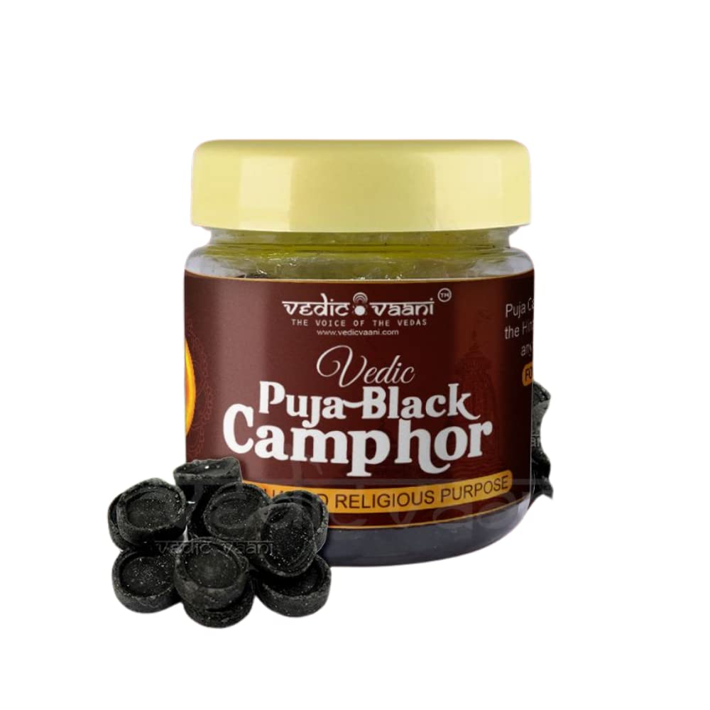 Vedic Vaani Traditional Vedic Puja Black Camphor for Puja Rituals (51 Piece)-image-46