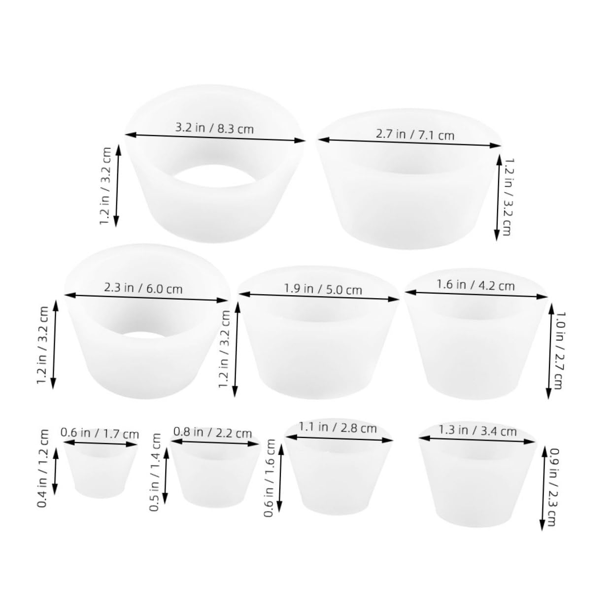 Mikikit 10pcs Silicone Funnel Flask Stoppers Tapered Filter Cones Lab Equipment Filter Supplies Stopper Cone Adapter Flask Lab Tools