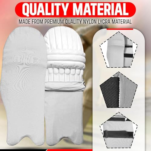 Image of Cricket Leg Guard Pad Skin - Cover / Outer Skin (1 Pair White )
