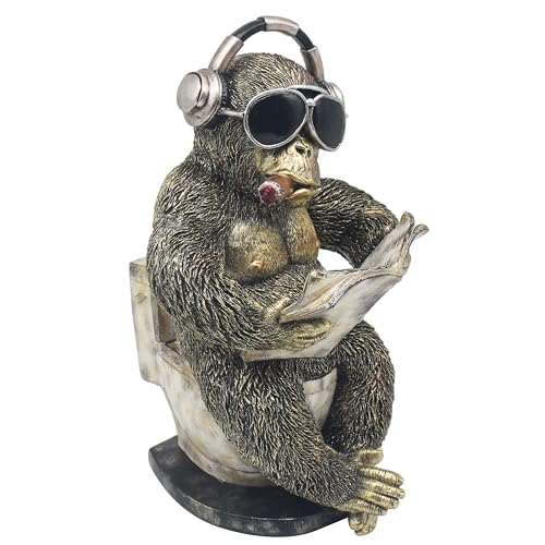Lesser & Pavey Animals with Attitude Loo-Time Gorilla LGE Home Decor Figurines & Ornaments for Home & Office | Decorative Accessories Statues for Indoor & Outdoor | Lovely Gifts for Women & Men