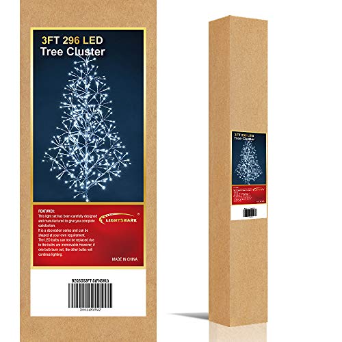 Lightshare 3Ft Artificial Christmas Tree Light, Cold White Light For Home Garden Decoration,Winter,Wedding,Birthday,/Christmas,Holiday,Party Decoration,Silver #TOP6