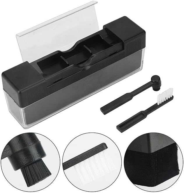 Vinyl Record Cleaning Kit: Professional 3-in-1 Anti-Static Record Cleaner with Ultra-Soft Velvet Brush, Precision Stylus Brush & Flannel Storage Pouch, Safe for All Vinyl Records & Home Decor