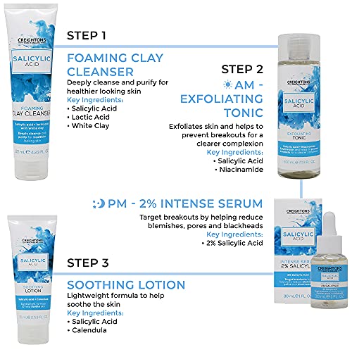 Creightons Salicylic Acid Foaming Clay Cleanser (125ml) - Contains Salicylic Acid & Lactic Acid with White Clay to Deeply Cleanse & Purify for Healthier Looking Skin. Dermatologically Tested - Image 7