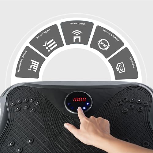 Plataforma Vibratoria para Quemar Grasa con 120 Niveles de Velocidad y Motor de 200 W - Silenciosa para Uso en Casa o Oficina, Diseño Plegable y Portátil que Trabaja la Grasa del Abdomen y Muslos, Entrenamiento Completo para Madres Ocupadas y Principiante miniatura 4