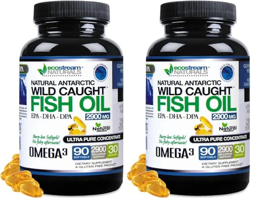 Image of Wild Caught Omega 3 Fish Oil DPA-EPA-DHA Supplement 2,900 Milligrams - Now with Even More DPA-EPA-DHA (Pack of 2)