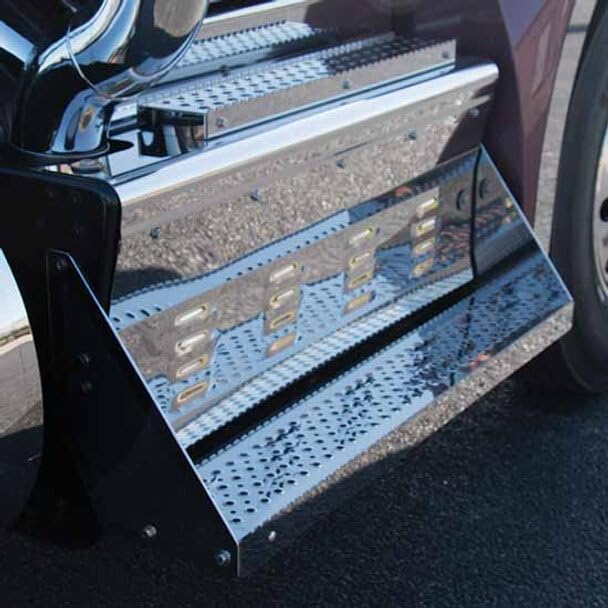 Technical Precision Replacement for Kenworth T680 Year 2013 41.125 INCH Stainless Steel DPF Cover with Steps and Gusset Trim Passenger Side
