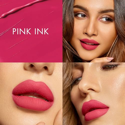 Image of HYUE HydraMatte Liquid Lipstick | 2.2ml | Pink Ink Soft-Matte Long-Wear | Intense Color | with Jojoba, Almond & Gooseberry Extracts | Travel-Friendly | Precision Tip | 16 Bold Shades